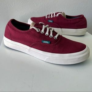 Classic Maroon Vans Authentic Slim Deep Lake Sneakers size us W 6.5